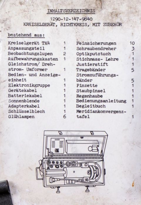 Artilleriecompass, Gyrocompass Fennel TK4, Kreiseltheodolit