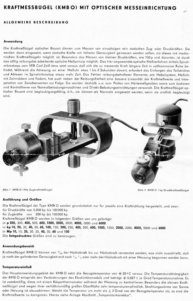 Kraftmessbügel mit optischer Messeinrichtung, KMBO, 2N-20N