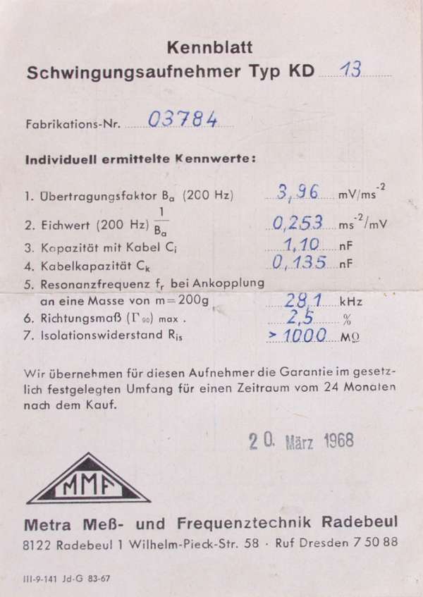 Schwingungsaufnehmer KD13