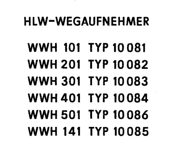 Halbleiterwegaufnehmer WWH 501, RFT