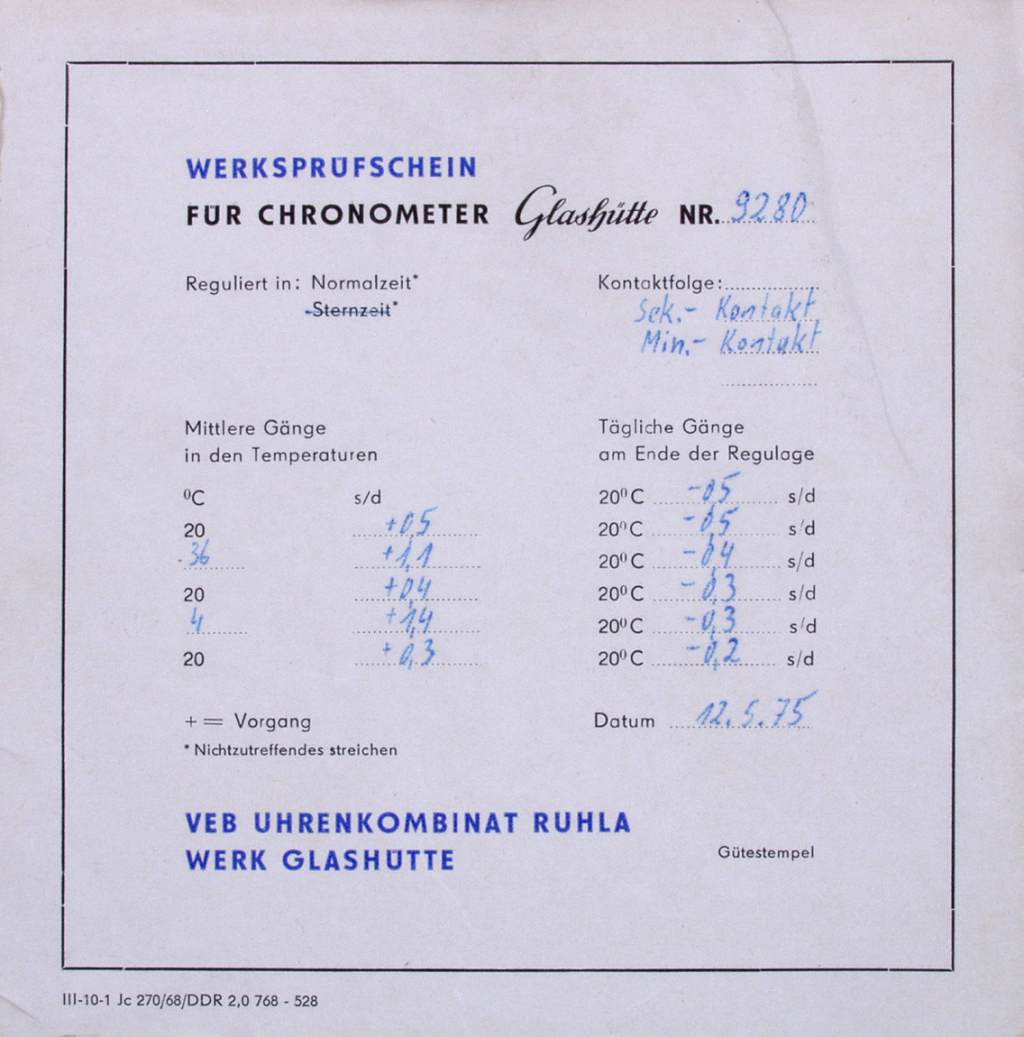 Glashütte Marine Chronometer