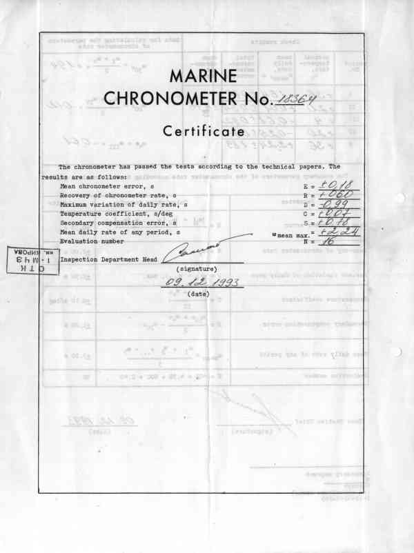POLJOT MARINE CHRONOMETER, Typ 6MX-Passport
