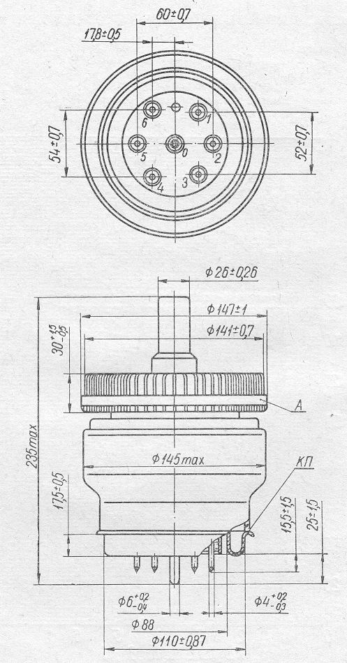 Impuls- Senderöhre GMI-14B, Triode