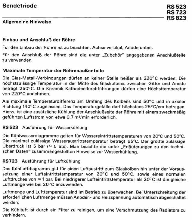 Senderöhre RS 723, Siemens 