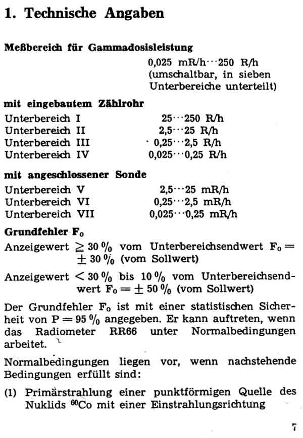 Radiometer RR 66, Geiger-Müller-Zählrohr, Kernstrahlungsmessgerät, Dosisleistungsmessgerät, Strahlenmessgerät, Verstrahlungsmessgerät