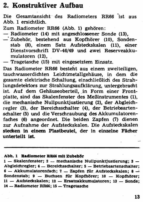 Radiometer RR 66, Geiger-Müller-Zählrohr, Kernstrahlungsmessgerät, Dosisleistungsmessgerät, Strahlenmessgerät, Verstrahlungsmessgerät