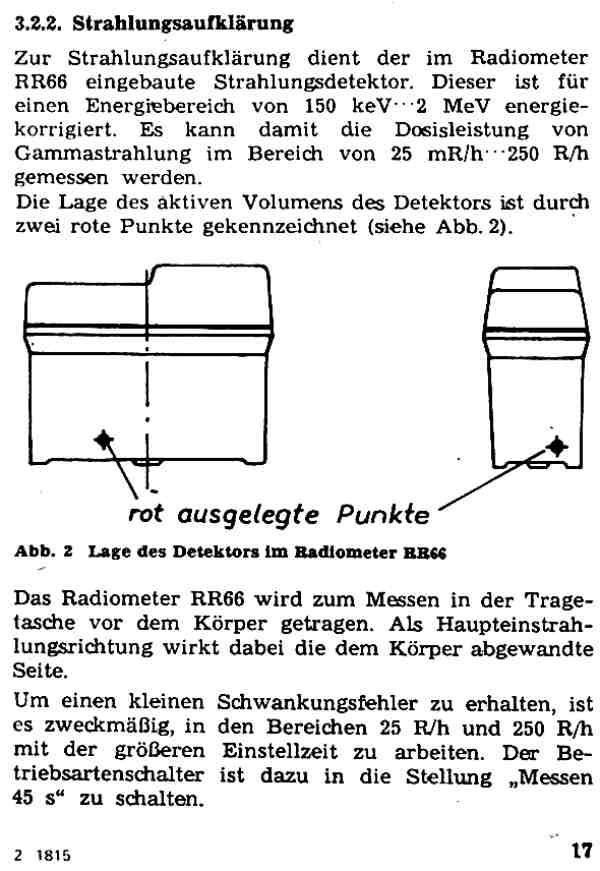 Radiometer RR 66, Geiger-Müller-Zählrohr, Kernstrahlungsmessgerät, Dosisleistungsmessgerät, Strahlenmessgerät, Verstrahlungsmessgerät