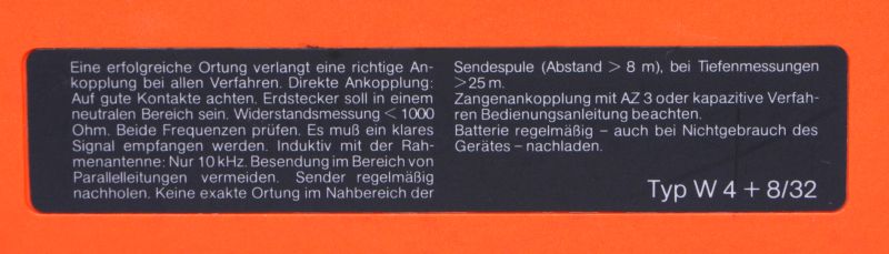 Ortungsgerät Sewerin Ferrophon W4+8/32, Empfänger E6, Anlegezange AZ3 