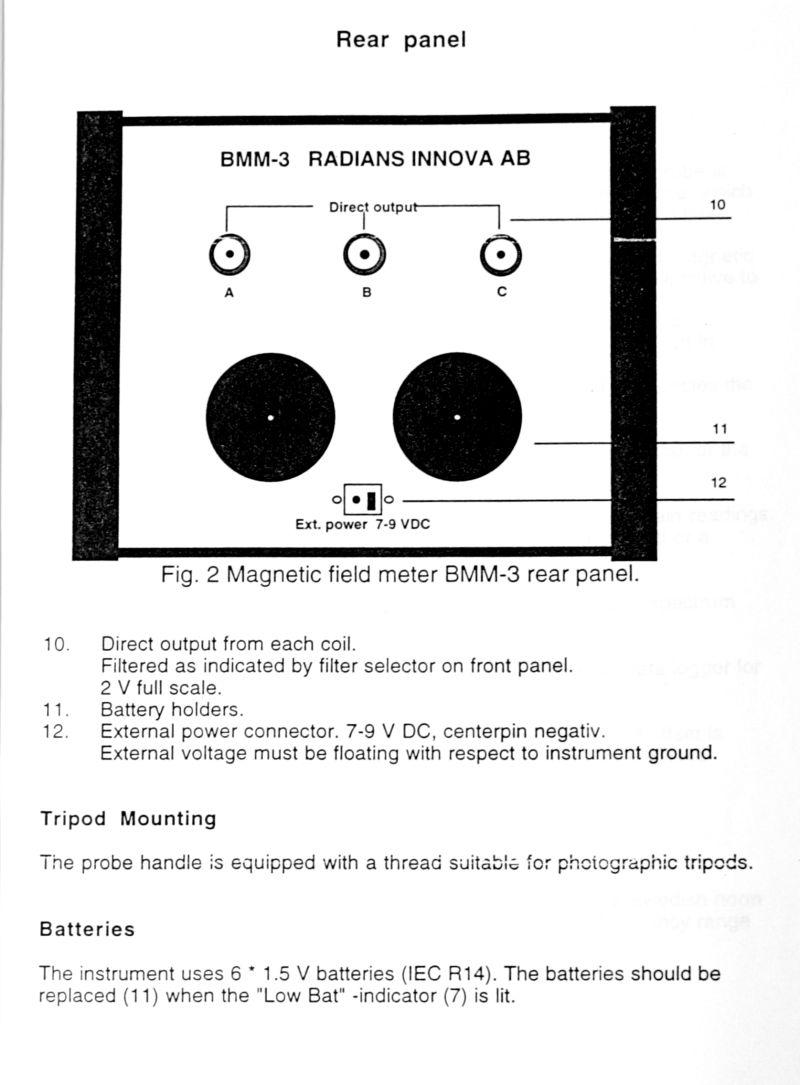 Magnetic field meter BMM-3 Magnetstärkemessgerät