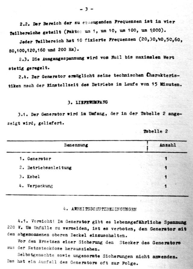 Tongenerator, Signalgenerator GRN-1, Генератор ГРН-1