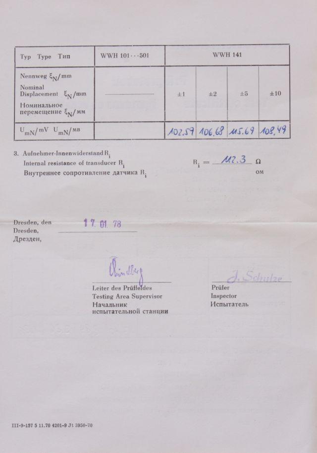 Halbleiterwegaufnehmer WWH141, RFT