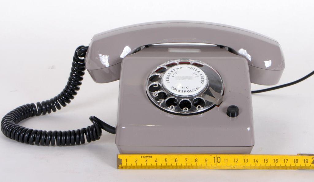 Telefon, Wählscheibentelefon, DDR, Alpha, grau