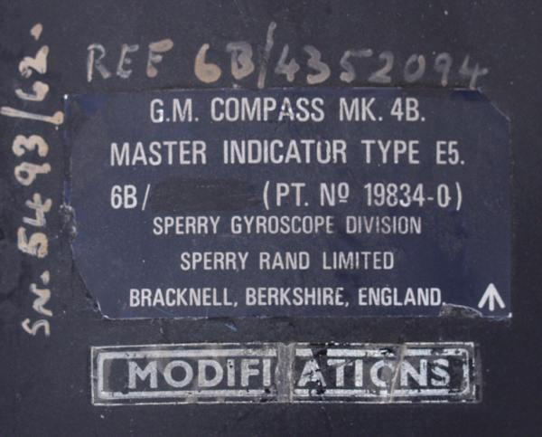G.M. Compass MK.4B. Master Indikator Type E5 England
