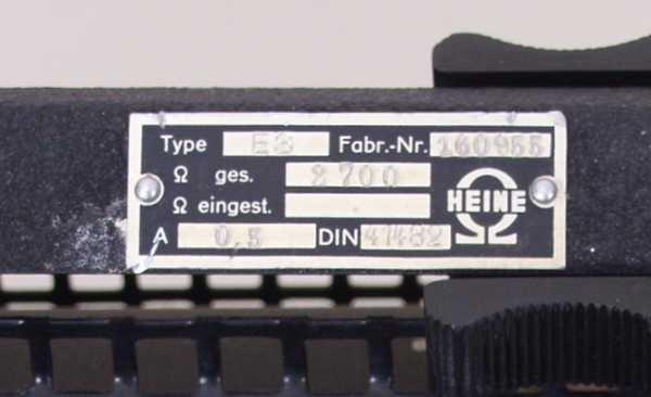 Schiebewiderstand Heine Type ES 2700Ω/0.5A