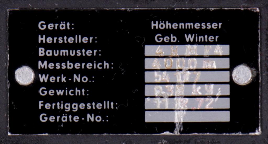 Winter Fallschirmspringer Höhenmesser 4HMF4