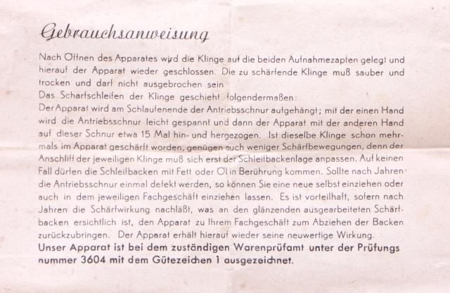 Klingenschärfer Rasierklingenschärfer Sieger