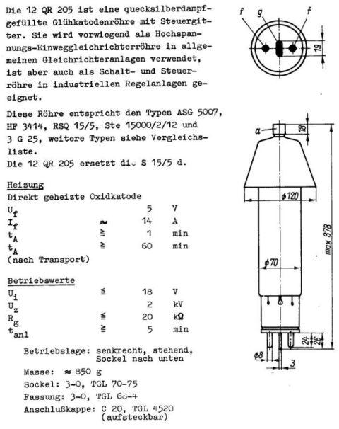 Thyratron 12QR205,