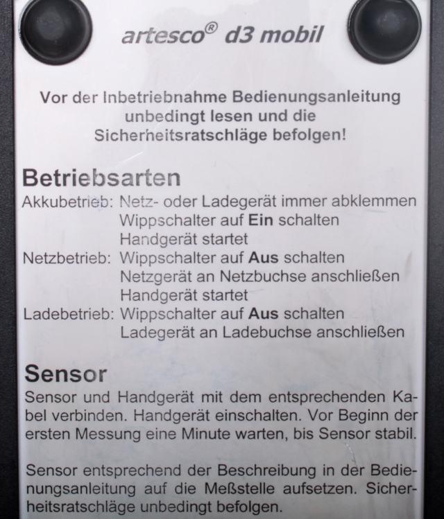 artesco d3 mobil Schwingungsdiagnosegerät