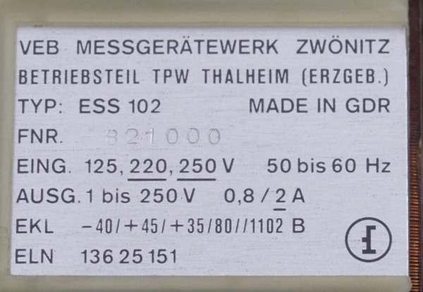 ESS102 Einbaustelltransformator