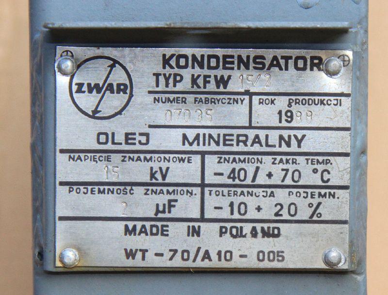 Hochspannungskondensator 2 µF, 15 kV