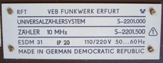 Frequenzzähler, Universalzählersystem S-2201.000 bzw. S-2201.500 